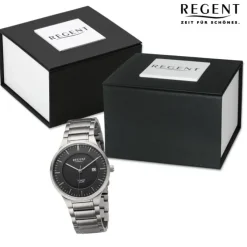 Regent Herren Armbanduhr Analog Metallarmband silber URBA709