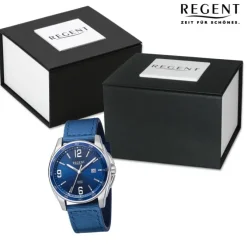 Regent Herren Armbanduhr Analog Textilarmband blau URBA644
