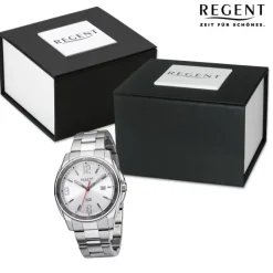 Regent Herren Armbanduhr Analog Metallarmband silber URBA647