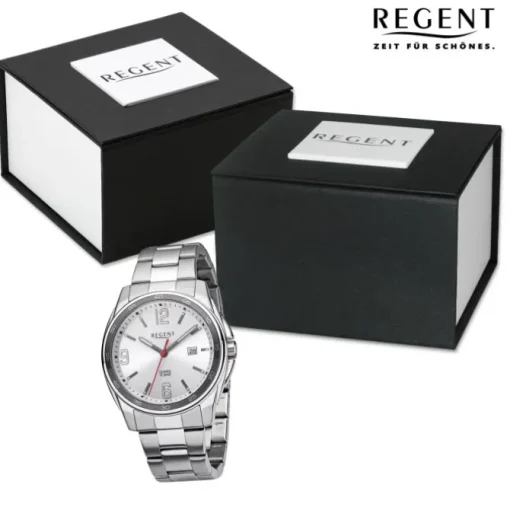 Regent Herren Armbanduhr Analog Metallarmband silber URBA647