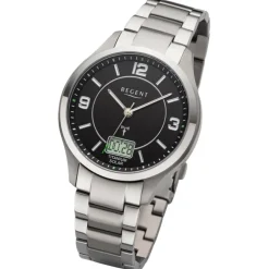 Regent Herren Funkuhr Analog-Digital Metallarmband silber URBA715