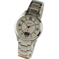 Regent Herren Funkuhr Analog-Digital Metallarmband silber UR1502562