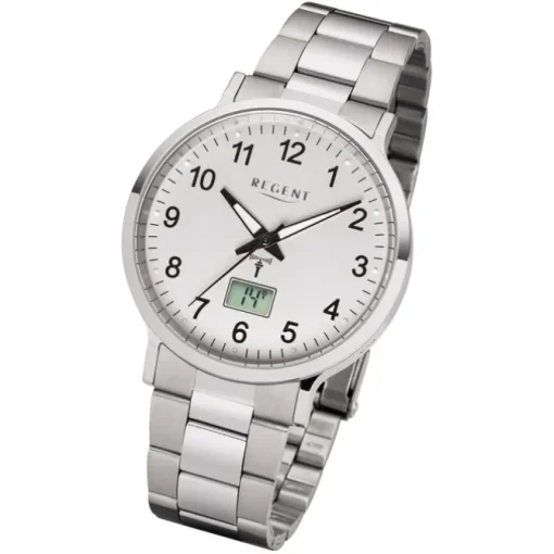 Regent Herren Funkuhr Analog-Digital FR-248 Funk-Uhr Metall silber URFR248