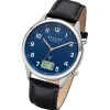 Regent Herren Funkuhr Analog-Digital Lederarmband schwarz URFR282