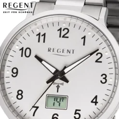 Regent Herren Funkuhr Analog-Digital FR-248 Funk-Uhr Metall silber URFR248