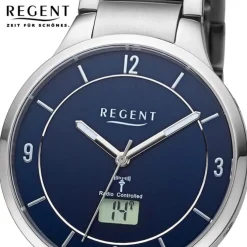 Regent Herren Funkuhr Analog-Digital Metallarmband silber URFR290
