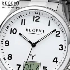 Regent Herren Funkuhr Analog-Digital FR-275 Funk-Uhr Metall silber URBA444
