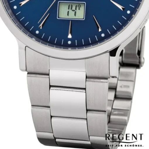 Regent Herren Funkuhr Analog-Digital FR-247 Funk-Uhr Metall silber URFR247