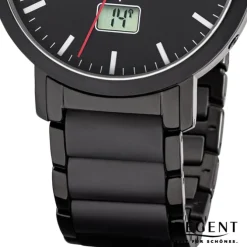 Regent Herren Funkuhr Analog-Digital FR-255 Funk-Uhr Metall schwarz URFR255