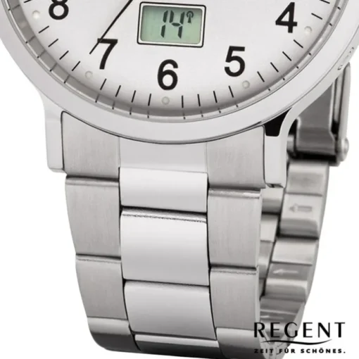 Regent Herren Funkuhr Analog-Digital FR-248 Funk-Uhr Metall silber URFR248