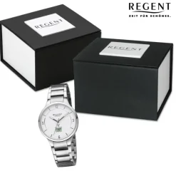 Regent Herren Funkuhr Analog-Digital Metallarmband silber URFR291