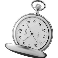 Regent Herren Quarzwerk Taschenuhren silber verchromt URP021