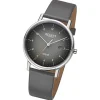 Regent Herren Solaruhr Analog Lederarmband grau URF1547