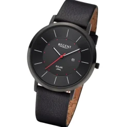 Regent Herren Solaruhr Analog Lederarmband schwarz UR1114106