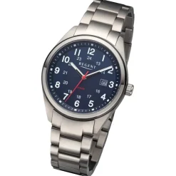 Regent Herren Solaruhr Analog Metallarmband grau URF1538