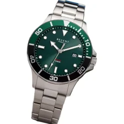 Regent Herren Solaruhr Analog Metallarmband silber URF1544