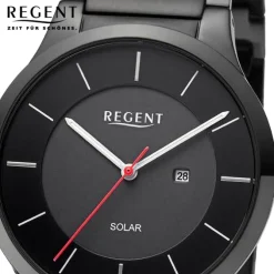 Regent Herren Solaruhr Analog Metallarmband schwarz UR1154105