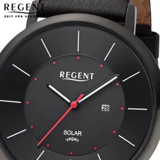 Regent Herren Solaruhr Analog Lederarmband schwarz UR1114106
