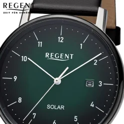 Regent Herren Solaruhr Analog Lederarmband schwarz URF1548