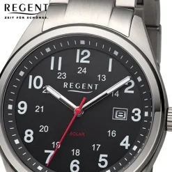 Regent Herren Solaruhr Analog Metallarmband grau URF1537