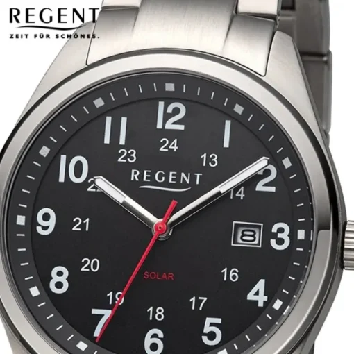 Regent Herren Solaruhr Analog Metallarmband grau URF1537