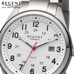 Regent Herren Solaruhr Analog Metallarmband grau URF1539