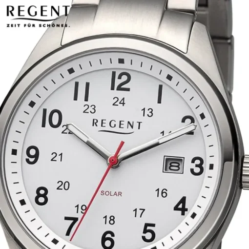 Regent Herren Solaruhr Analog Metallarmband grau URF1539