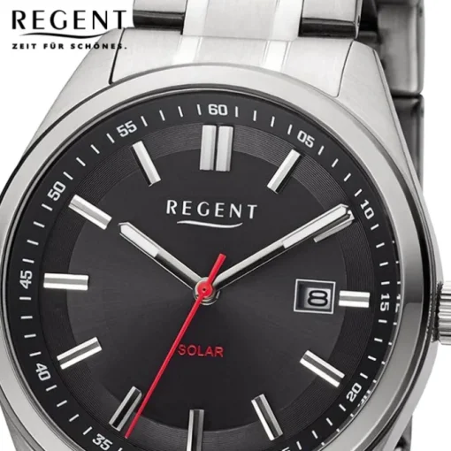 Regent Herren Solaruhr Analog Metallarmband silber URF1540
