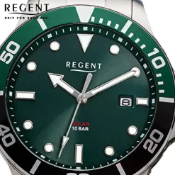Regent Herren Solaruhr Analog Metallarmband silber URF1544