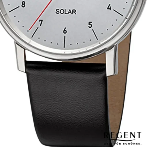 Regent Herren Solaruhr Analog Lederarmband schwarz URF1546