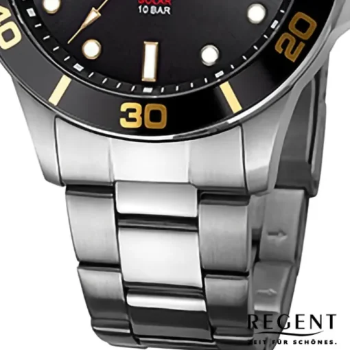 Regent Herren Solaruhr Analog Metallarmband silber URF1545