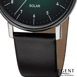 Regent Herren Solaruhr Analog Lederarmband schwarz URF1548