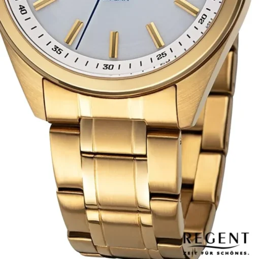 Regent Herren Solaruhr Analog Metallarmband gold URF1542