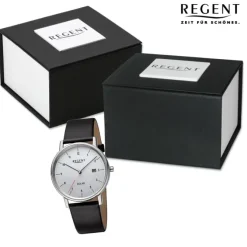 Regent Herren Solaruhr Analog Lederarmband schwarz URF1546