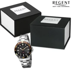 Regent Herren Solaruhr Analog Metallarmband silber URF1545