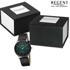 Regent Herren Solaruhr Analog Lederarmband schwarz URF1548