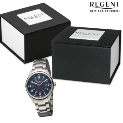 Regent Herren Solaruhr Analog Metallarmband grau URF1538