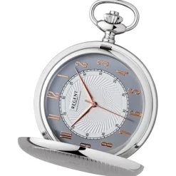 Regent Herren Taschenuhr Analog Gehäuse silber URP729