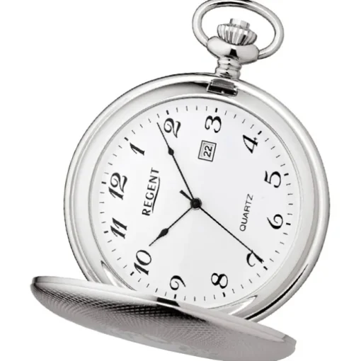 Regent Herren Taschenuhr Analog Gehäuse silber URP739