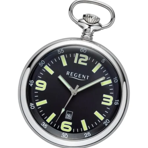 Regent Herren Taschenuhr Analog Gehäuse silber URP742
