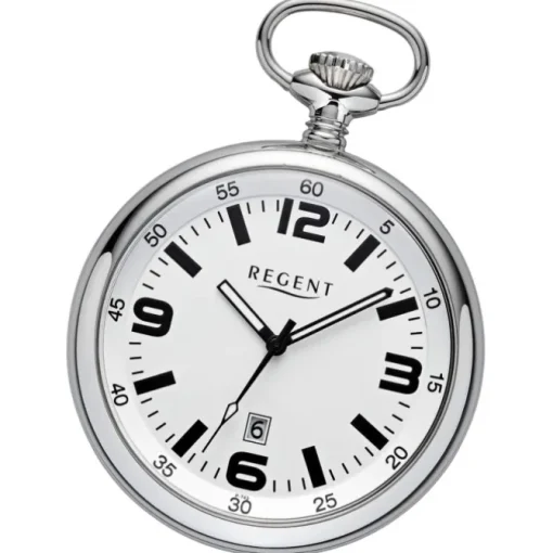 Regent Herren Taschenuhr Analog Gehäuse silber URP743