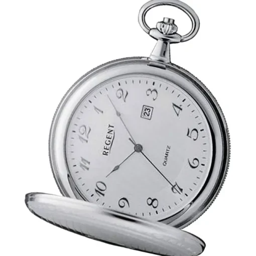 Regent Herren Taschenuhr Analog Gehäuse silber URP751