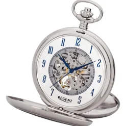 Regent Herren Taschenuhr Analog Gehäuse silber URP705
