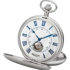Regent Herren Taschenuhr Analog Gehäuse silber URP707