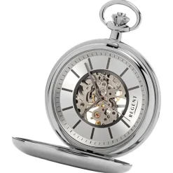 Regent Herren Taschenuhr Analog Gehäuse silber URP769