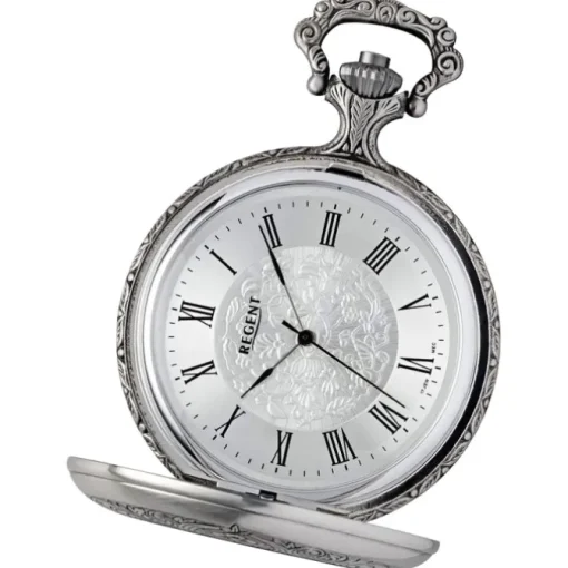 Regent Herren Taschenuhr Analog Gehäuse grau URP723