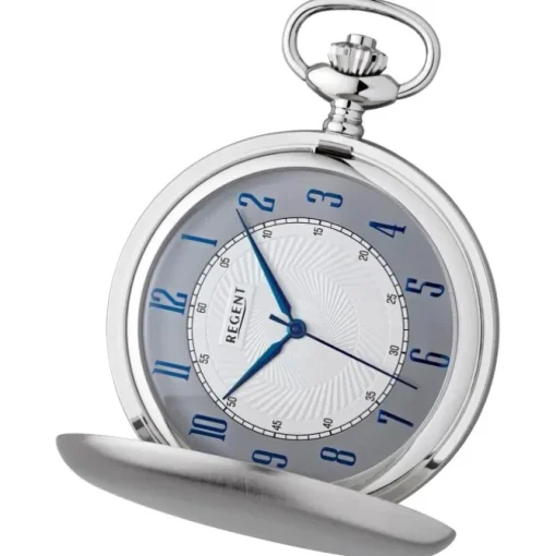 Regent Herren Taschenuhr Analog Gehäuse silber URP726