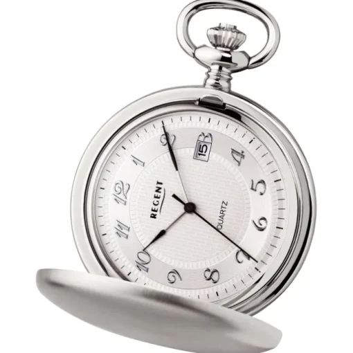 Regent Herren Taschenuhr Analog Gehäuse silber URP733