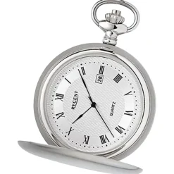Regent Herren Taschenuhr Analog Gehäuse silber URP749