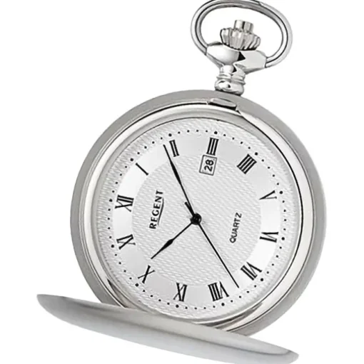Regent Herren Taschenuhr Analog Gehäuse silber URP749